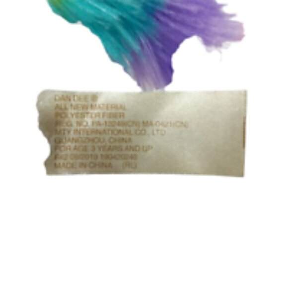 Dan Dee Unicorn Plush Rainbow Mane Stuffed Animal 8 Inch - Picture 5 of 5